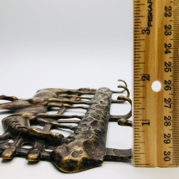 Vintage Brass Wall Hanging Hooks Country Ranch Horses Key Holder- Entryway Decor - Picture 12 of 12